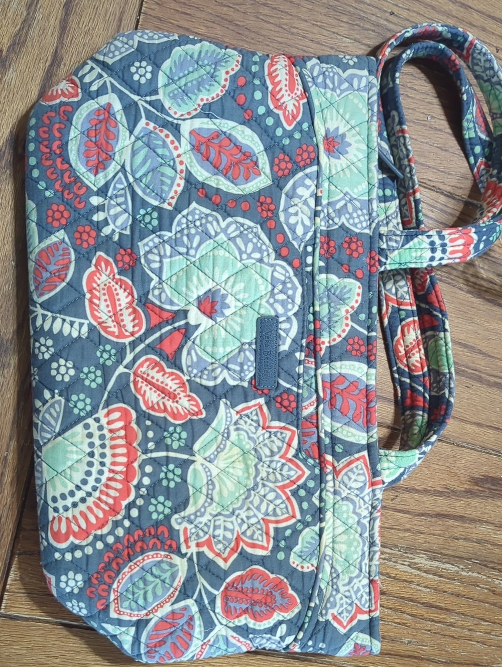 Vera Bradley Quilted Cotton Zip Top Tote Bag Paisley Nomadic Floral - Picture 8 of 11
